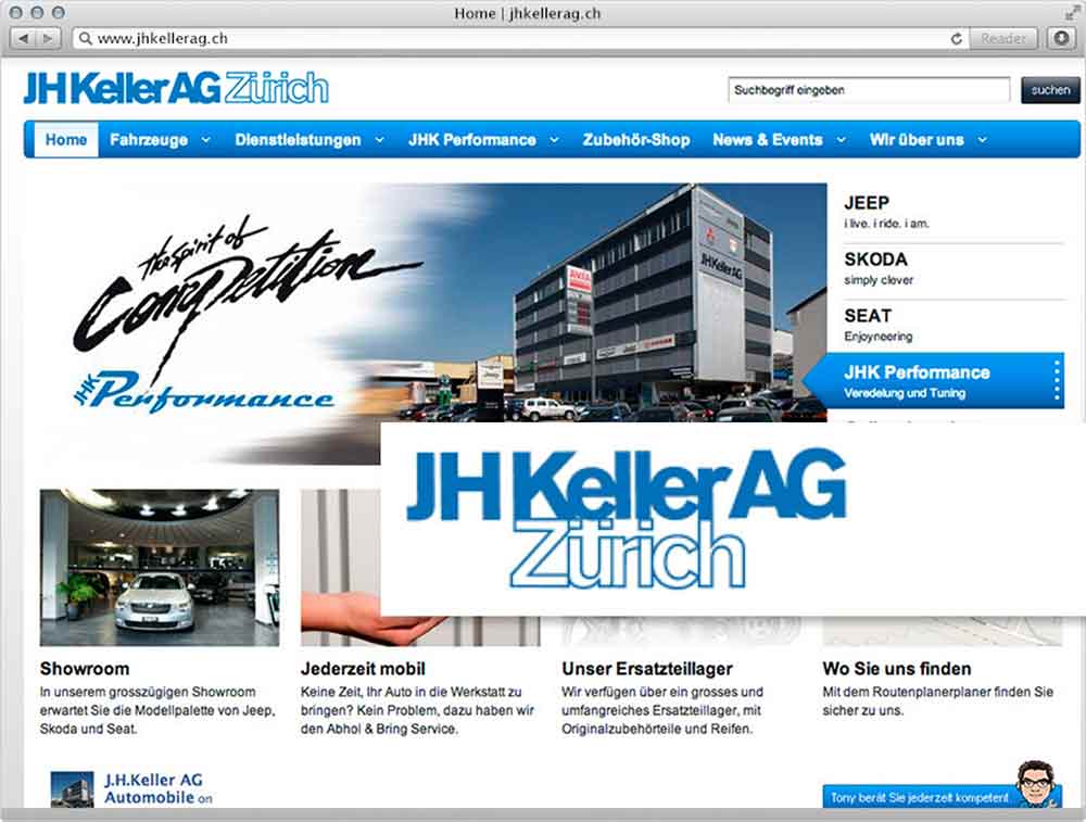 Interaktiver Webauftritt für die JH Keller AG – mehr Drive im Autohandel
