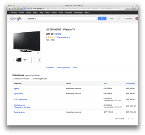 Google Shopping-Detailansicht