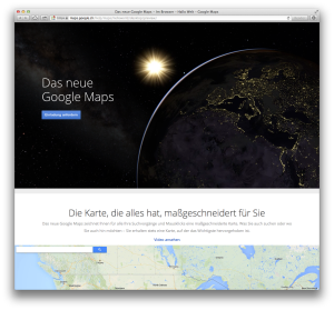 Eine Einladung für das neue Google Maps anfordern