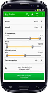 Referenz iOS zu Android: Android Automarkt Schweiz App