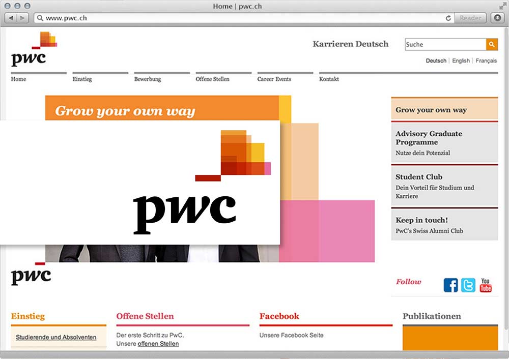 PwC Schweiz: Ein neues, integriertes Gesicht für pwc.ch