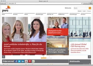 insign hat die Homepage von pwc.ch (PricewaterhouseCoopers) neu lanciert und mit WordPress gebaut