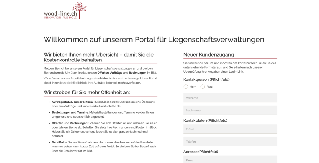 Portal für Liegenschaftsverwaltungen