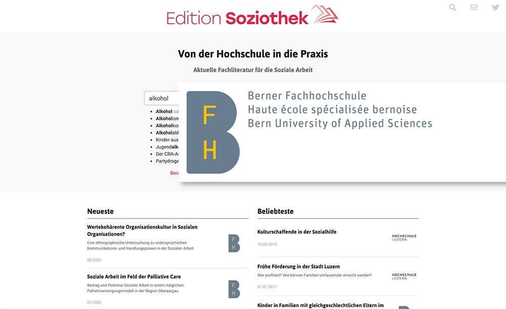 Soziothek: Online-Bibliothek für sozialwissenschaftliche Studien, powered by Berner Fachhochschule