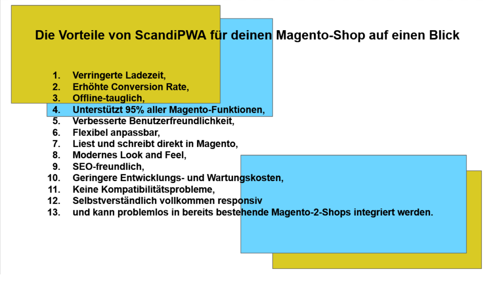 Die Vorteile von ScandiPWA für deinen Magento-2-Shop auf einen Blick.