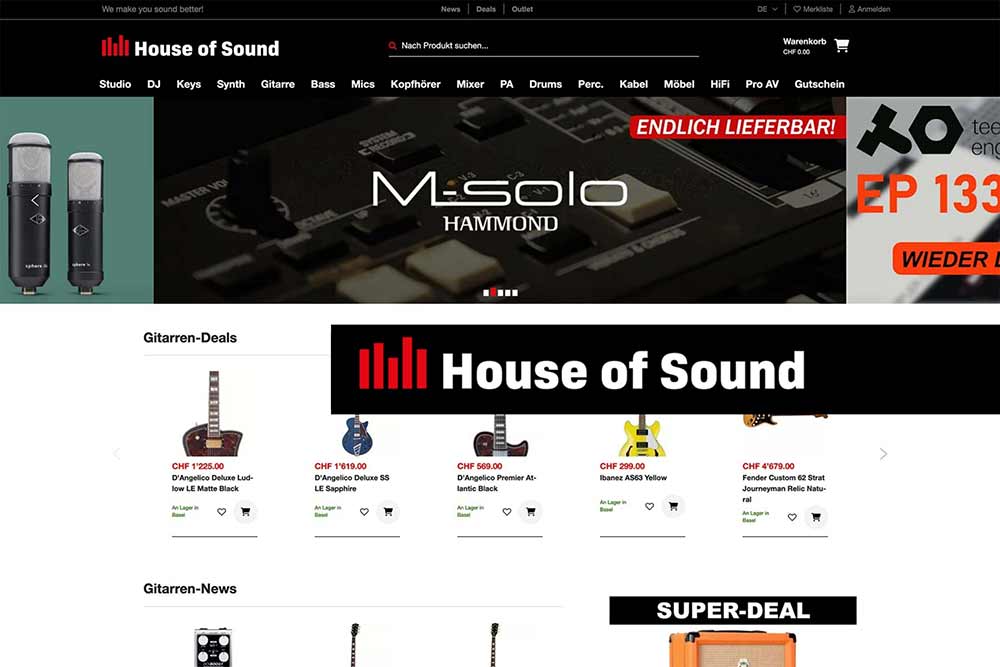 House of Sound: Magento-2-Shop mit tief integrierter Comatic-ERP-Schnittstelle