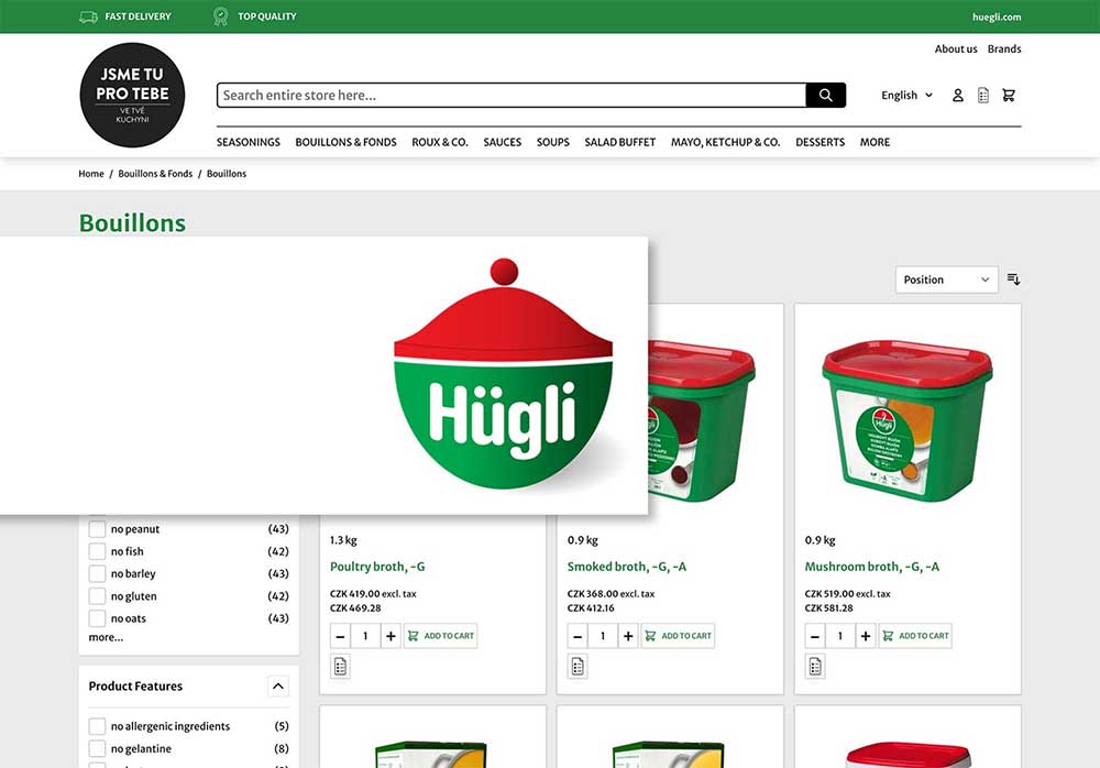 Hügli Food Service: B2B-E-Commerce-Plattform mit Magento, Pimcore und SAP-Readiness
